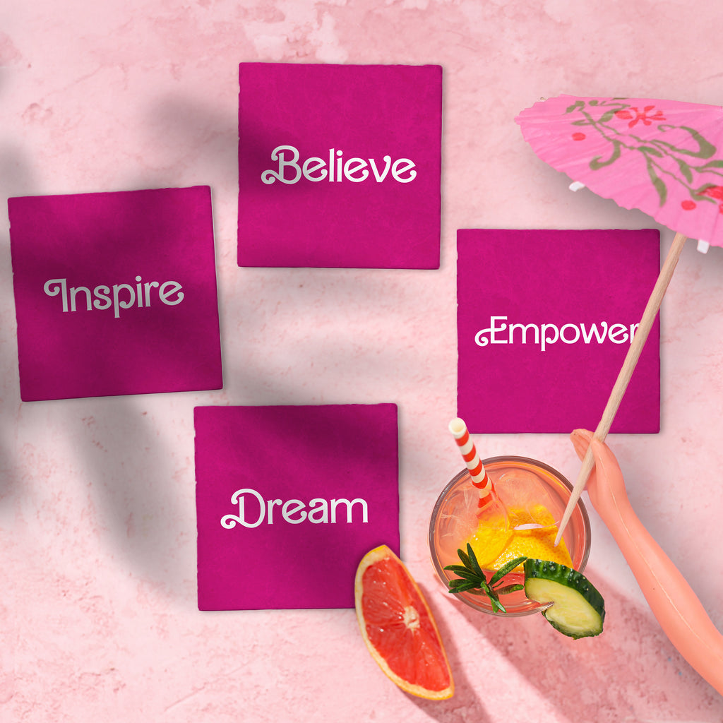 Barbie inspired coasters