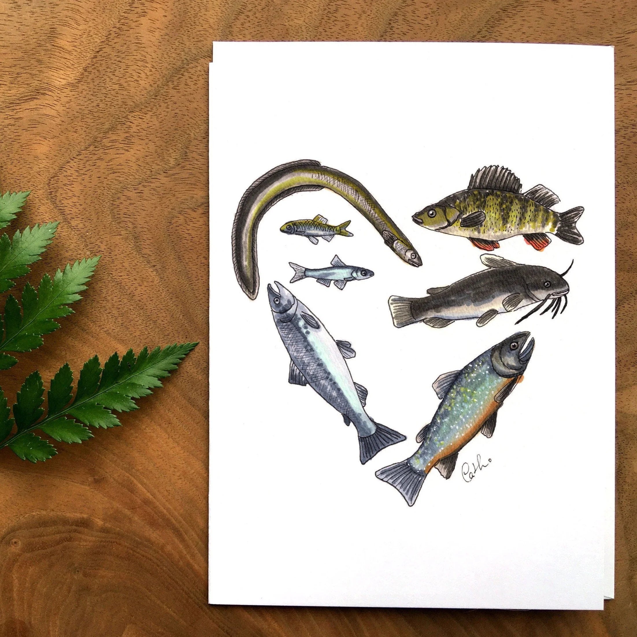 Heart of Fish Greeting Card