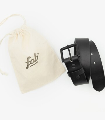 Black leather belt – 1.5″