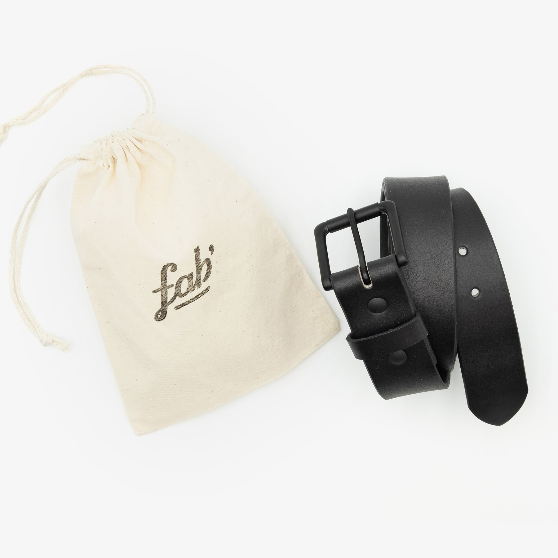 Black leather belt – 1.5″