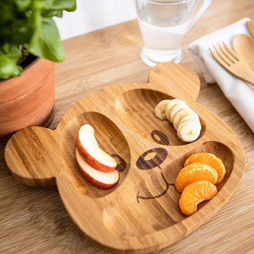 Bamboo baby plate (with suction)