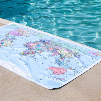 World map microfiber towel