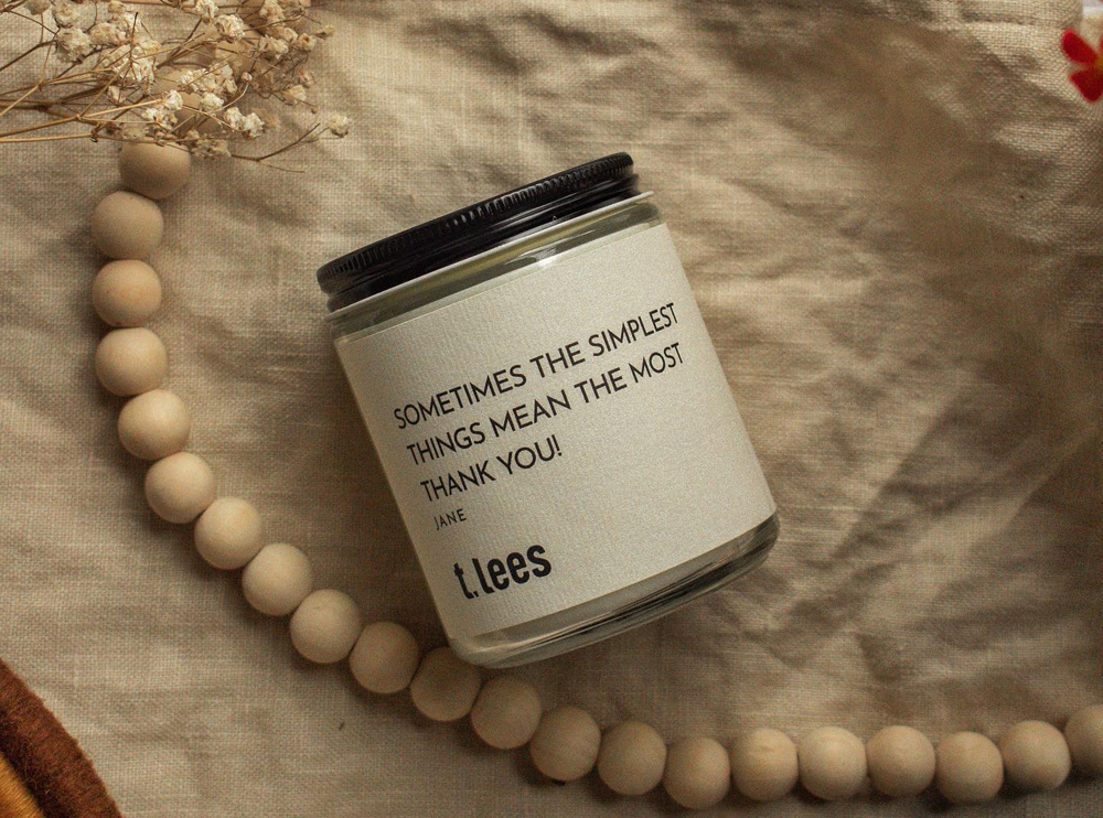 Personalized candle is perfect for wedding gift ideas for small budget