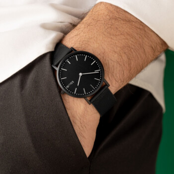 Solar Watch SOLIOS – Black dial & Black Mesh