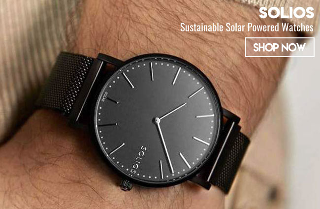Sustainable solar powered watches