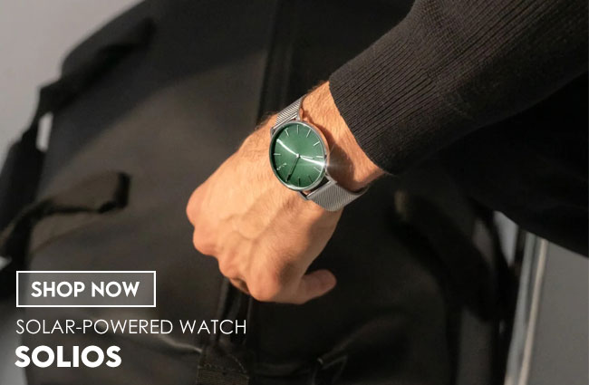 Solar powered watch SOLIOS