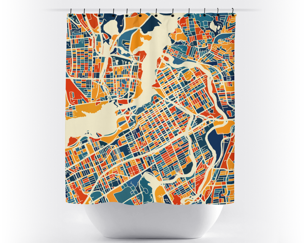 Map shower curtain