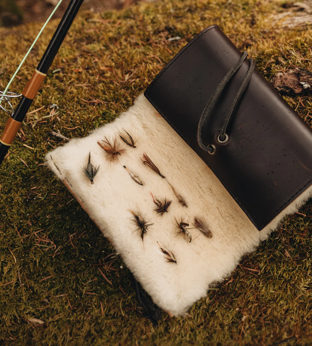 Oiled cowhide fly case